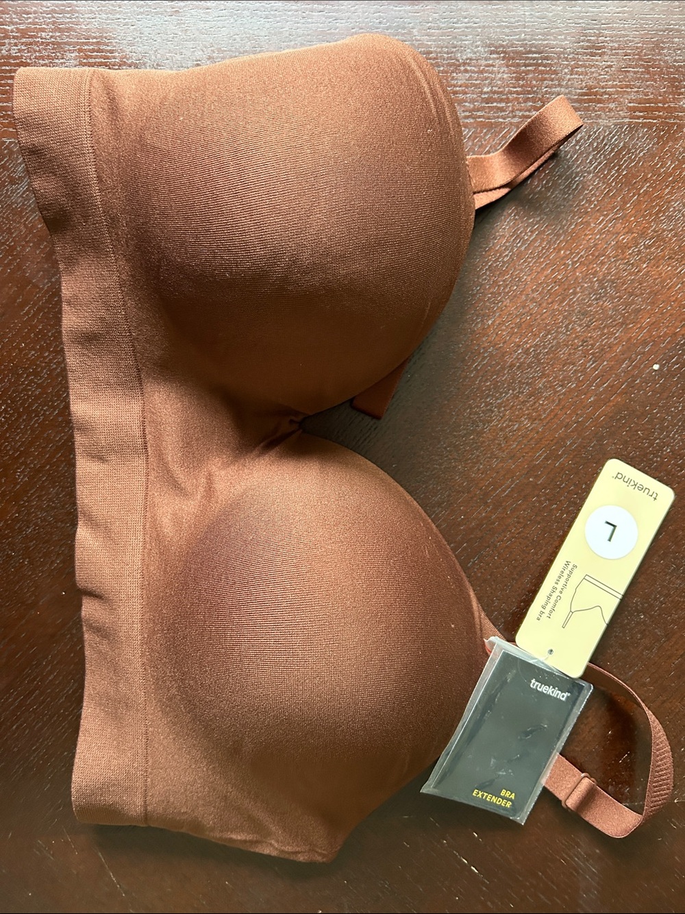 Truekind Smooth Wireless T-Shirt Bra in Chocolate Brown